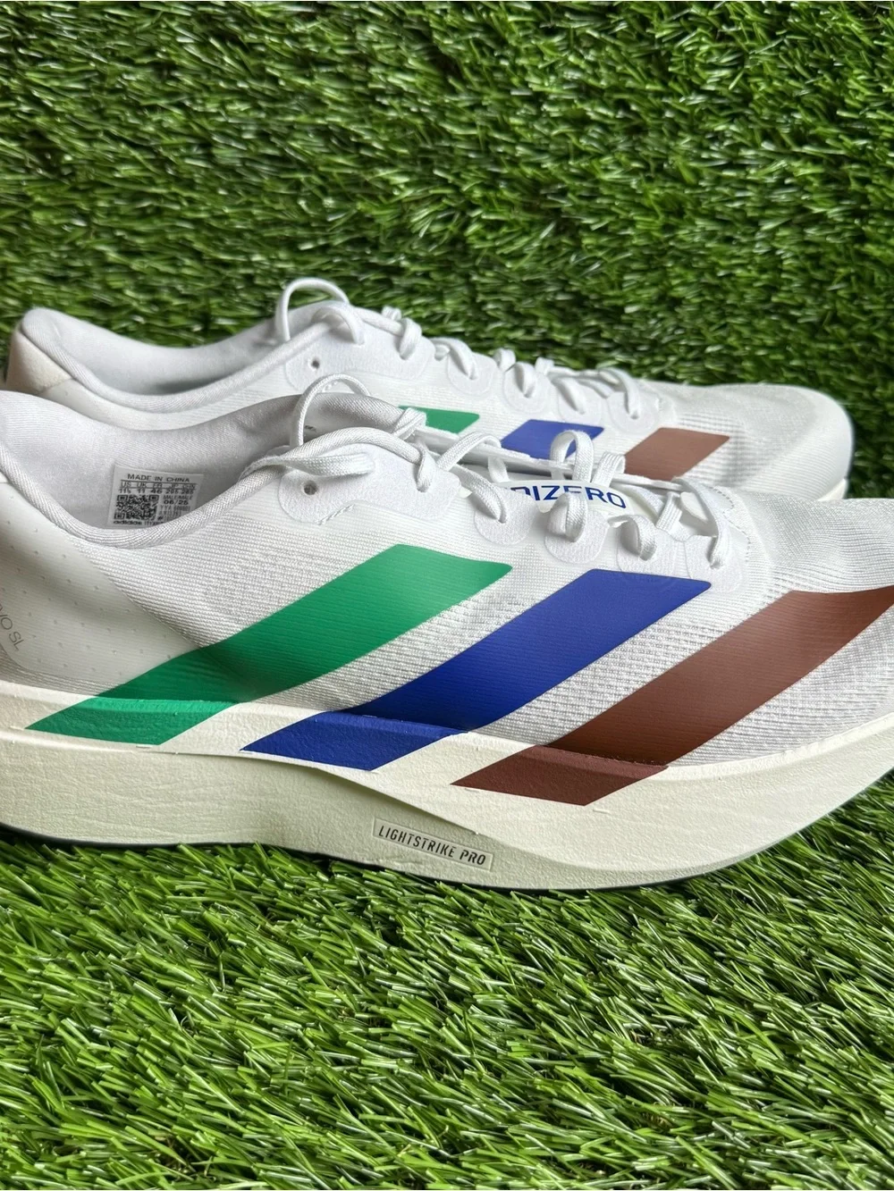 Adidas Adizero Evo SL Pharrell Humanrace White Green Blue KI3393 Men’s Size 11.5